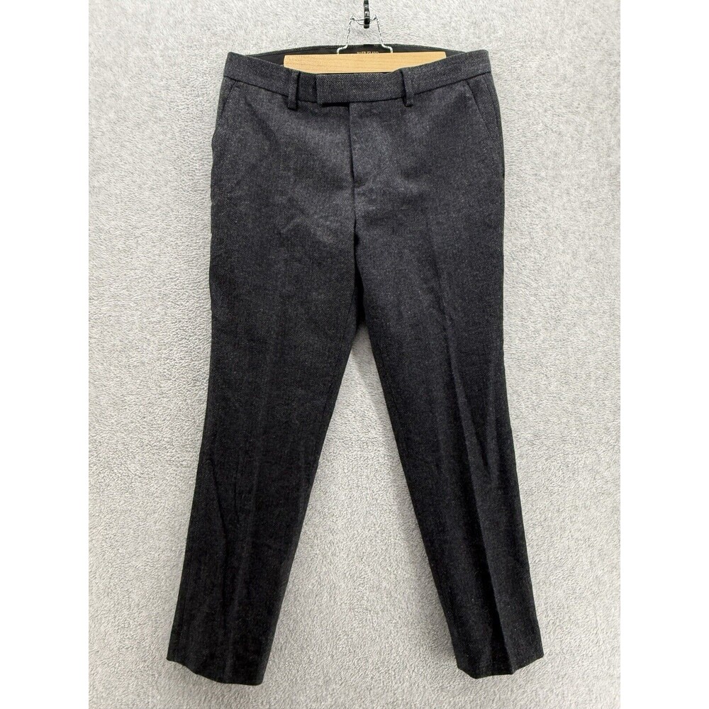River Island Men’s Slacks Size 32/30 Short Wool Blend Knit Gray Skinny Pants